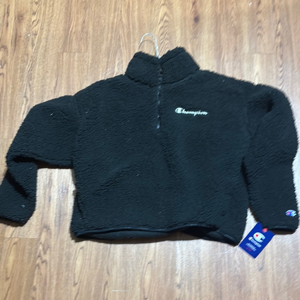 Champion Black Teddy Jacket with High Collar